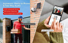 Load image into Gallery viewer, Security Camera Outdoor, Wireless WiFi 360° Pan Tilt Zoom Solar 15000mah Battery Powered Home Cameras with Night Vision, Motion Detection, 2 Way Audio, IP65 Waterproof, Encrypted SD/Cloud Storage