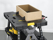 Load image into Gallery viewer, Keter - 197283 Folding Table Work Bench for Miter Saw Stand, Woodworking Tools and Accessories with Included 12 Inch Wood Clamps – Easy Garage Storage Black/Yellow
