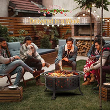 Load image into Gallery viewer, 36'' Fire Pit Outdoor Wood Burning Fire Pits Large Steel BBQ Grill Firepit Bowl for Outside with Spark Screen,Cooking Grate,Poker for Patio Backyard Garden Picnic Bonfire,Oil Rubbed Bronze