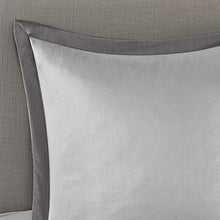 Load image into Gallery viewer, Madison Park Essentials Jordan Cozy Room in A Bag Comforter & Complete Sheet Set, Window Treatment, Luxe Jacquard Damask Print, All Season Bedding, Pillows, Queen(90"x90"), Grey 24 Piece