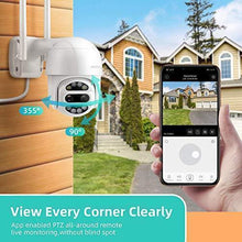 Load image into Gallery viewer, HeimVision PTZ Security Camera Outdoor, 2x2MP Ultra HD Dual Lens, Pan/Tilt/12X Zoom, 360° View, Wi-Fi Wireless Camera with Floodlights, Color Night Vision, 2-Way Audio, Motion Detection, Weatherproof