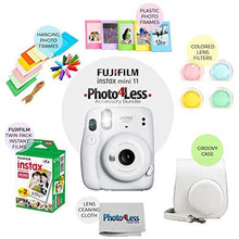 Load image into Gallery viewer, Fujifilm Instax Mini 11 Instant Camera + Instax Mini Twin Pack Film + Hanging Frames + Plastic Frames + Case + Close Up Filters - All Inclusive Bundle! (Ice White)