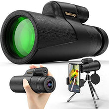 Load image into Gallery viewer, Monocular Telescope, 12x50 High Power HD Monocular for Bird Watching Adults with Smartphone Holder & Tripod BAK4 Prism for Wildlife Hunting Camping Travelling Wildlife - 2020 Newest (1250, Black)