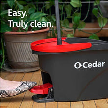 Load image into Gallery viewer, O-Cedar EasyWring Microfiber Spin Mop & Bucket Floor Cleaning System + 2 Extra Refills, Red/Gray