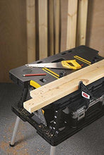 Load image into Gallery viewer, Keter - 197283 Folding Table Work Bench for Miter Saw Stand, Woodworking Tools and Accessories with Included 12 Inch Wood Clamps – Easy Garage Storage Black/Yellow
