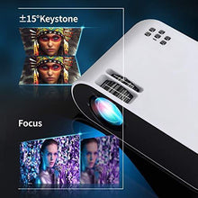 Load image into Gallery viewer, Mini Projector, GooDee W18 WiFi Movie Projector with Synchronize Smartphone Screen with 1080P Support and 200’’ Video Projector Support TV Stick, HDMI, VGA, USB, Laptop, PS4, and iOS/Android Phone