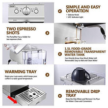 Load image into Gallery viewer, Espresso Machine 15 Bar with Milk Frother, Expresso Coffee Machine for Espresso, Latte and Mocha, 1.5L Removable Water Tank and Double Temperature Control System, Classial, Sliver, 1050W