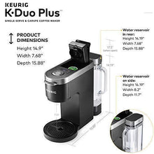 Load image into Gallery viewer, Keurig K-Duo Plus Coffee Maker, Single Serve and 12-Cup Carafe Drip Coffee Brewer, Compatible with K-Cup Pods and Ground Coffee, Black