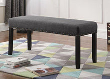 Load image into Gallery viewer, Roundhill Furniture Biony Fabric Dining Bench with Nailhead Trim, Grey