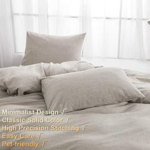Load image into Gallery viewer, BFS HOME Stonewashed Cotton/Linen Duvet Cover Queen, 3-Piece Comforter Cover Set, Breathable and Skin-Friendly Bedding Set (Khaki, Queen)