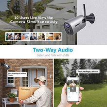 Load image into Gallery viewer, Wireless Outdoor WiFi Security Camera, Rechargeable Battery-Powered Home Security Camera, 1080P Night Vision/Waterproof, PIR Motion Detection, 2-Way Audio, Compatible with Cloud Storage/SD Slot