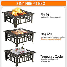 Load image into Gallery viewer, Yaheetech Outdoor Fire Pit 32in Steel Fire Pits Bonfire Firepit Patio BBQ Camping Bronze Outdoor Fireplace with Spark Screen, Mesh Cover Poker, Bronze