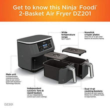 Load image into Gallery viewer, Ninja DZ201 Foodi 6-in-1 2-Basket Air Fryer with DualZone Technology, 8-Quart Capacity, and a Dark Grey Stainless Finish