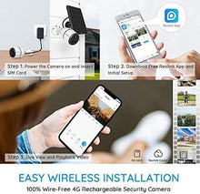 Load image into Gallery viewer, 3G/4G LTE Cellular Security Camera, True Outdoor Wire Free, Solar/Rechargeable Battery Powered, Cloud/SD Card Storage, Starlight Night Vision, 2 Way Audio, PIR Motion Sensor, Reolink Go