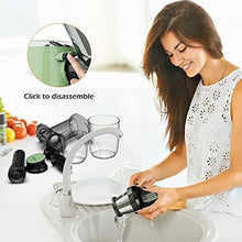 Load image into Gallery viewer, Juicer Machines, ORFELD Cold Press Juicer with 90% Juice Yield & Purest Juice, Easy Cleaning & Quiet Motor Masticating Juicer Machines for Vegetables and Fruits (Green)
