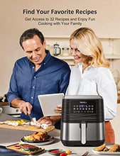Load image into Gallery viewer, Innsky Air Fryer 5.8QT, 11-in-1 Stainless Steel Air Fryer Oven Dehydrator, Preheat, Delay Start & Keep Warm, 7 Food Presets, 1700W Oilless Cooker for Roast, Bake, Grill, LED Touchscreen, Recipes Book