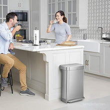Load image into Gallery viewer, simplehuman 45 Liter Rectangular Hands-Free Kitchen Step Trash Can with Soft-Close Lid, Brushed Stainless Steel
