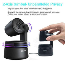 Load image into Gallery viewer, OBSBOT Tiny AI-Powered PTZ Webcam Ai Camera 2-Axis Gimbal Full HD 1080p AI Tracking Zoom Power Gesture Selfie Video Camera for Online Class Meeting Live and Streaming - Black