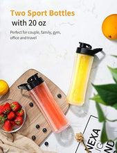 Load image into Gallery viewer, Blender, SHARDOR personal blender for shakes and smoothies with 20oz blender bottles and lid, 300w, silver