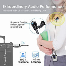 Load image into Gallery viewer, Wireless Headset Lavalier Microphone System -Alvoxcon Dual Wireless Lapel Mic Compatible with iPhone, DSLR Camera, PA Speaker, YouTube, Podcast, Video Recording, Conference, Vlog, Church, Interview