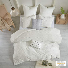 Load image into Gallery viewer, Urban Habitat Duvet Set 100% Cotton Jacquard, Tufts Accent Shabby Chic All Season Comforter Cover, Matching Shams, Decorative Pillows, Twin/Twin XL(68"x92"), Brooklyn, Ivory