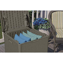 Load image into Gallery viewer, Suncast 22 Gallon Small Resin Patio Storage Deck Box and Seat, Stoney (2 Pack)