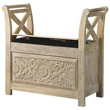 Load image into Gallery viewer, Signature Design by Ashley - Fossil Ridge Accent Bench - Carved Floral Pattern - Antique White