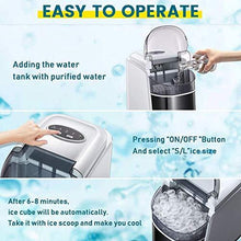Load image into Gallery viewer, Kismile Countertop Ice Maker Machine,26Lbs/24H Compact Ice Makers,Portable Ice Cube Maker with self-Cleaning