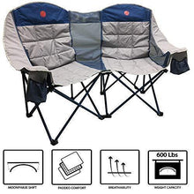 Load image into Gallery viewer, OmniCore Designs MoonPhase Home-Away LoveSeat Heavy Duty Oversized Folding Double Camp Chair Collection (Single, Double, Triple) (Double Loveseat)