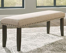 Load image into Gallery viewer, Signature Design by Ashley Rokane Upholstered Farmhouse Bench, Beige & Brown