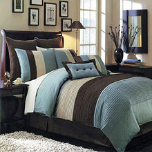 Load image into Gallery viewer, sheetsnthings Hudson Microfiber Queen Size 12PC Bed in a Bag (Comforter Set and Sheet Set) Aqua Blue