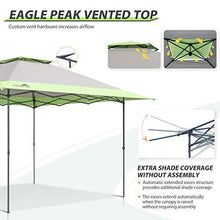Load image into Gallery viewer, EAGLE PEAK 13' x 13' Straight Leg Pop Up Canopy Tent Instant Outdoor Canopy Easy Set-up Folding Shelter w/ Auto Extending Eaves 169 Square Feet of Shade (Gray/Green)