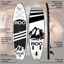 Load image into Gallery viewer, Roc Inflatable Stand Up Paddle Boards W Free Premium SUP Accessories & Backpack, Non-Slip Deck Bonus Waterproof Bag, Leash, Paddle and Hand Pump (Black)