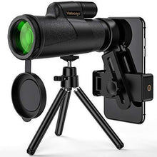 Load image into Gallery viewer, Monocular Telescope, 12x50 High Power HD Monocular for Bird Watching Adults with Smartphone Holder & Tripod BAK4 Prism for Wildlife Hunting Camping Travelling Wildlife - 2020 Newest (1250, Black)