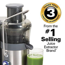 Load image into Gallery viewer, Hamilton Beach Premium Juicer Machine, Big Mouth 3" Feed Chute, Centrifugal, Easy Clean, 2-Speeds, BPA Free 40 oz Pitcher, 850W, Silver (67850)
