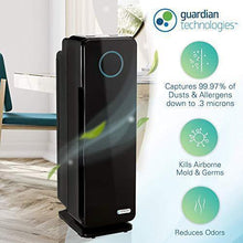 Load image into Gallery viewer, GermGuardian True HEPA Filter Air Purifier, UV Light Sanitizer, Eliminates Germs, Filters Allergies, Pets, Pollen, Smoke, Dust, Mold, Odors, Quiet 22 inch, 5-in-1 Air Purifier for Home, Black