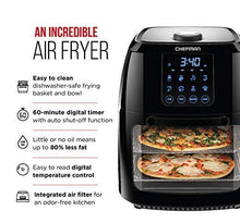 Load image into Gallery viewer, Chefman 6.3 Quart Digital Air Fryer+ Rotisserie, Dehydrator, Convection Oven, 8 Touch Screen Presets Fry, Roast, Dehydrate & Bake, BPA-Free, Auto Shutoff, Accessories Included, XL Family Size, Black