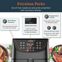 Load image into Gallery viewer, COSORI Smart WiFi Air Fryer 5.8QT(100 Recipes), Digital Touchscreen with 11 Cooking Presets for Air Frying, Roasting & Keep Warm ,Preheat & Shake Remind, Works with Alexa & Google Assistant,1700W