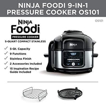 Load image into Gallery viewer, Ninja OS101 Foodi 9-in-1 Pressure Cooker and Air Fryer with Nesting Broil Rack, 5 Quart, Stainless Steel