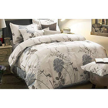 Load image into Gallery viewer, Wake In Cloud - Floral Comforter Set, Botanical Flowers Pattern Printed, 100% Cotton Fabric with Soft Microfiber Inner Fill Bedding (3pcs, Queen Size)