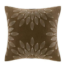 Load image into Gallery viewer, Madison Park - Palmer 7 Piece Comforter Set - Natural - Queen - Pieced Microsuede - Includes 1 Comforter, 3 Decorative Pillows, 1 Bed Skirt, 2 Shams