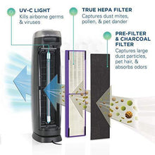 Load image into Gallery viewer, GermGuardian True HEPA Filter Air Purifier, UV Light Sanitizer, Eliminates Germs, Filters Allergies, Pets, Pollen, Smoke, Dust, Mold, Odors, Quiet 28 inch, 5-in-1 Air Purifier for Home, Charcoal Grey