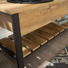 Load image into Gallery viewer, Walker Edison Julian Rustic Farmhouse Lift Top Entry Bench with Bottom Rack, 48 Inch - Barnwood Brown