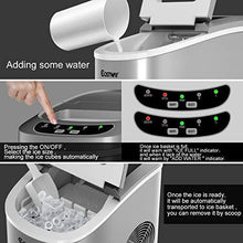 Load image into Gallery viewer, COSTWAY Countertop Ice Maker, 26LBS/24H Portable and Compact Ice Maker Machine, Ice Cubes Ready in 6 Mins, Electric High Efficiency Express Clear Operation Control Panel with Ice Scoop (Silver)