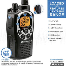 Load image into Gallery viewer, Midland 50 Channel Waterproof GMRS Two-Way Radio - Long Range Walkie Talkie with 142 Privacy Codes, SOS Siren, and NOAA Weather Alerts and Weather Scan (Black/Silver, 3-Pack)