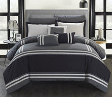 Load image into Gallery viewer, Chic Home Zarah 10 Piece Comforter Bedding with Sheet Set and Decorative Pillows Shams, Queen, Grey