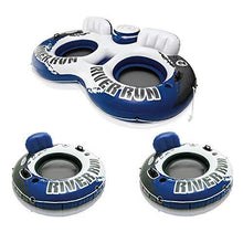 Load image into Gallery viewer, Intex River Run II Inflatable 2 Person Pool Tube Float + 2 Single Water Rafts