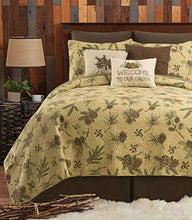 Load image into Gallery viewer, C&F Home Woodland Retreat Pinecone Full/Queen Quilt Set with 2 Shams Reversible Cotton Bedspread Coverlet Rustic Lodge Cabin Nature Brown Full/Queen 3 Piece Set Tan