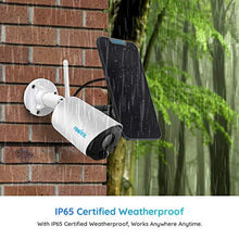 Load image into Gallery viewer, Outdoor Security Camera System Wireless, Solar Battery Powered, 1080p Wirefree Waterproof 2-Way Talk Night Vision w/ PIR Motion Sensor, Support Alexa, REOLINK Argus Eco+Solar Panel