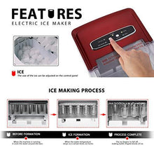 Load image into Gallery viewer, VIVOHOME Electric Portable Compact Countertop Automatic Ice Cube Maker Machine with Visible Window 26lbs/day Red